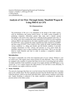 Analysis of Air Flow Through Intake Manifold Wagon