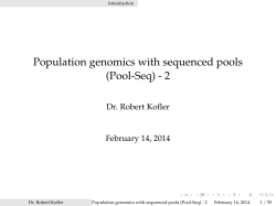 Population genomics with sequenced pools (Pool-Seq)