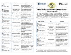 2014_RCFM_Class Schedule - University of Tennessee Extension
