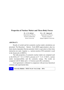 Properties of Nuclear Matter and Three
