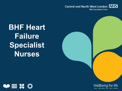 Role of BHF nurse in community/Heart Failure Case Study
