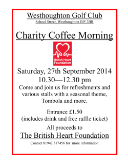 Coffee Morning Poster - Westhoughton Golf Club