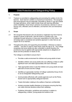Safeguarding Policy document.
