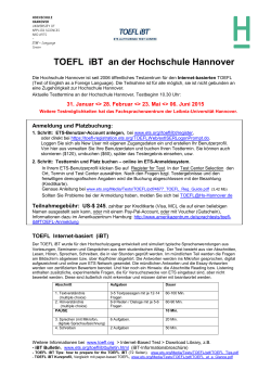 TOEFL Test - Hochschule Hannover