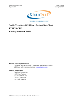 Product Data Sheet hTRPV4-CHO Catalog Number