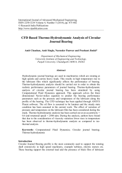 CFD Based Thermo-Hydrodynamic Analysis of Circular Journal