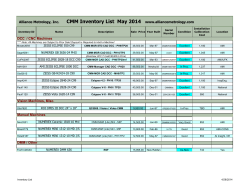 CMM Inventory (pdf) - Alliance Metrology, Inc