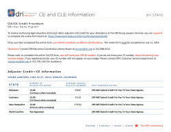 Download CLE/CE Claims Adjusters Information