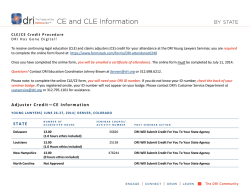 Download CLE/CE Claims Adjusters Information