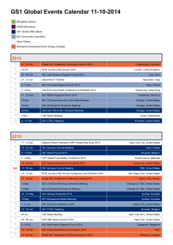 GS1 Global Events Calendar 11-10-2014