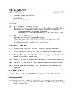 Kreager David CV - Population Research Institute