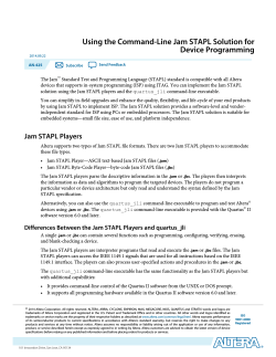 AN 425: Using the Command-Line Jam STAPL Solution for