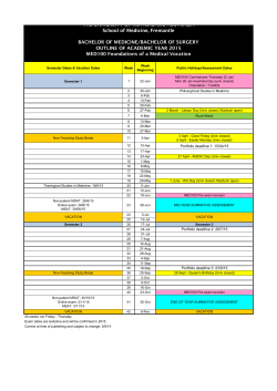 MED100-400 Outline of Academic Year 2014