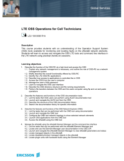 LTE OSS Operations for Cell Technicians