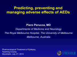 Predicting, preventing and managing adverse effects of AEDs