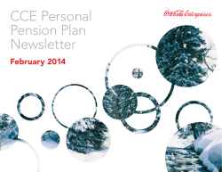 CCE Personal Pension Plan Newsletter