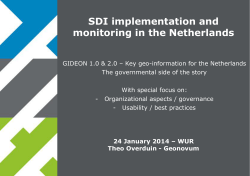 SDI implementation and monitoring in the Netherlands