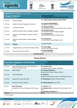 Inaugural Session Economic Integration of North East