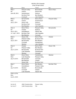 2014 Full League Schedule - the Morris County Summer Swim
