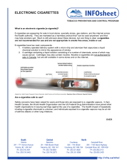 Electronic Cigarettes - Vancouver Island Health Authority