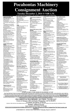 Pocahontas Machinery Consignment Auction