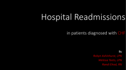 Hospital readmissions in patients diagnosed with CHF