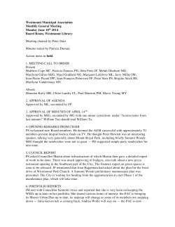 2014-06-10 minutes(draft) - Westmount Municipal Association