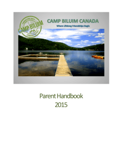 Parent Handbook 2015 - Canadian Young Judaea