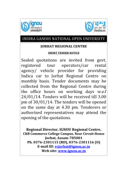 tender - IGNOU Jorhat Regional Centre