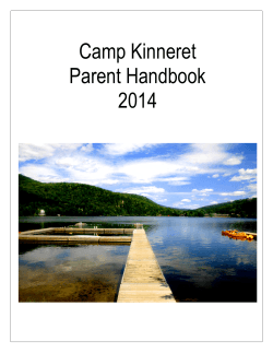 Camp Kinneret Parent Handbook 2014