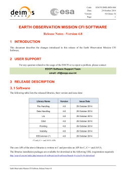 EARTH OBSERVATION MISSION CFI SOFTWARE