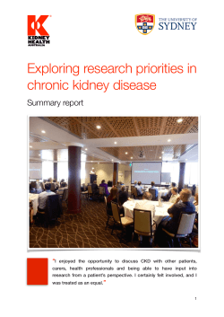 Exploring research priorities in chronic kidney disease