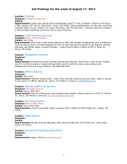Job Postings - The Resource Wire for Summit County, OH