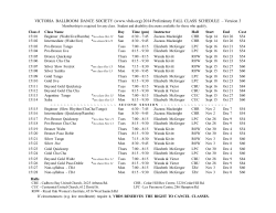 Class schedule Fall 2014 V3