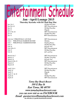 Entertainment Schedule - Tawas Bay Beach Resort
