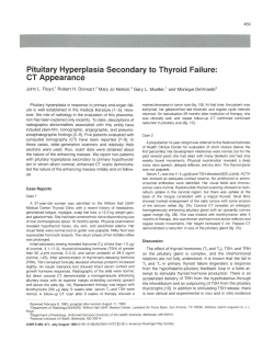 Pituitary Hyperplasia Secondary to Thyroid Failure: CT Appearance