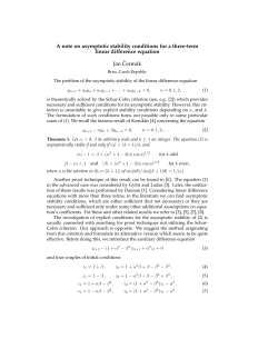 A note on asymptotic stability conditions for a three