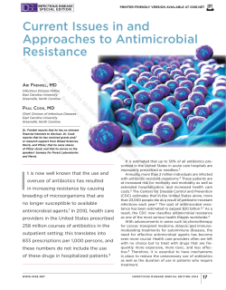 Current Issues in and Approaches to Antimicrobial Resistance