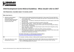 CDC referral guidelines for pre-school children