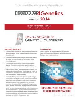 Click HERE for PDF - Indiana Network of Genetic Counselors