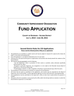 (CID) Fund Application - District 2 | Supervisor John Tavaglione