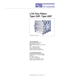LTG Fine Filters Type CDF, Type UDF