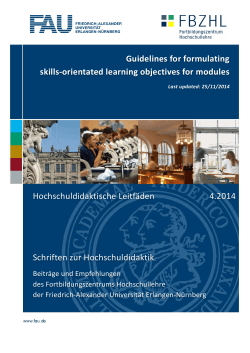 Guidelines for formulating skills-‐orientated learning objectives for