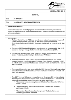 AGENDA ITEM NO. 13 COUNCIL Date 8 MAY 2014 Title