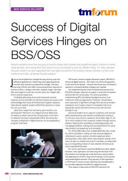 Success of Digital Services Hinges on BSS/OSS