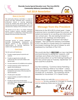 Fall Newsletter - Riverside County SELPA