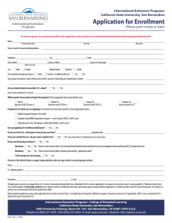 Download an Application Form - College of Extended Learning