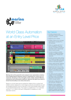 Marina Lite Datasheet - Pebble Beach Systems
