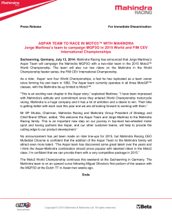 Press Release - Mahindra Racing