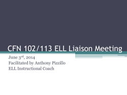 CFN 102/113 ELL Liaison Meeting